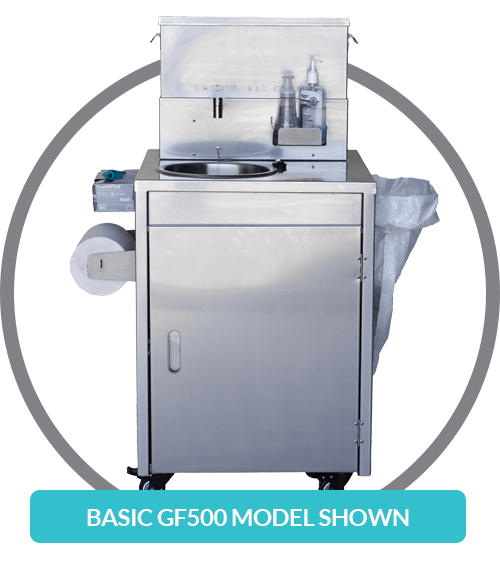 Sanitation station. Hand wash sink for sale. Portable hand washing sink for schools, construction, retail, and restaurants. Mobile sink & hand wash station Canada and USA.