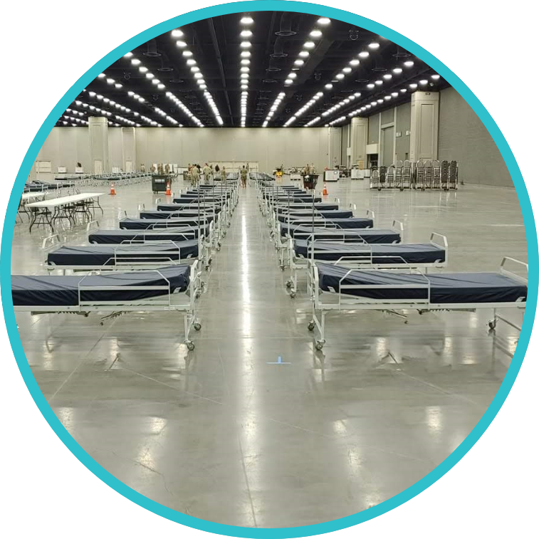 Interior of a temporary facility